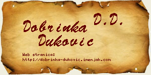 Dobrinka Duković vizit kartica